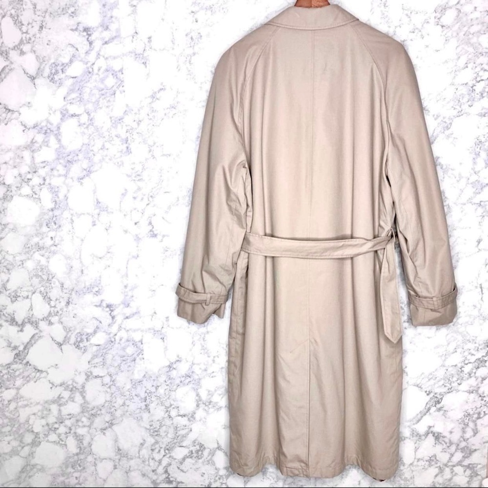 London Fog Vintage Men’s Tan Belted Trench Coat With Detachable Liner Size 42R - Picture 5 of 15